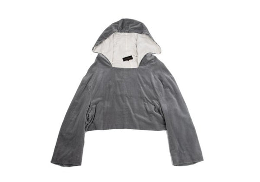 COMME des GARCONS 96AW Velvet Square Neck Hoodie Gray Size M