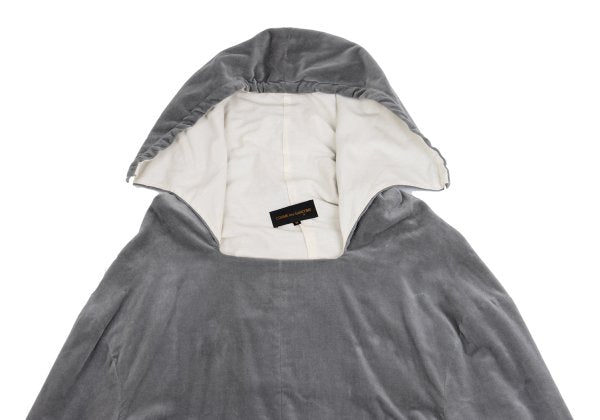 COMME des GARCONS 96AW Velvet Square Neck Hoodie Gray Size M