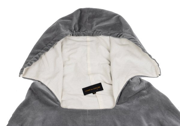 COMME des GARCONS 96AW Velvet Square Neck Hoodie Gray Size M