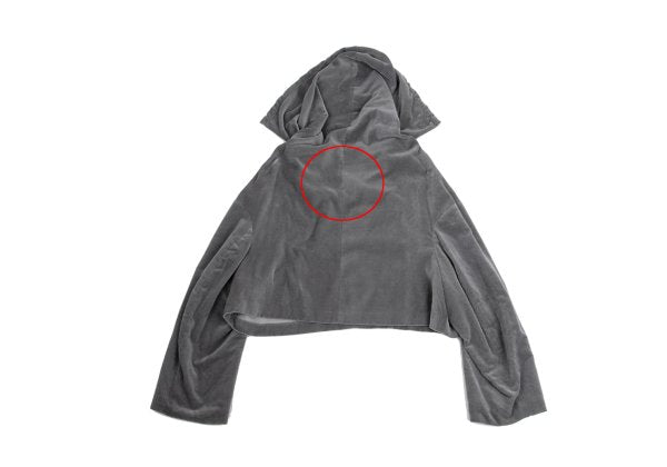 COMME des GARCONS 96AW Velvet Square Neck Hoodie Gray Size M