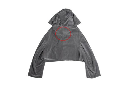 COMME des GARCONS 96AW Velvet Square Neck Hoodie Gray Size M