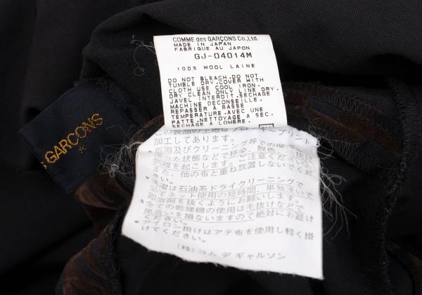 COMME des GARCONS 96AW Wool Flock Print Hoodie Black Size M