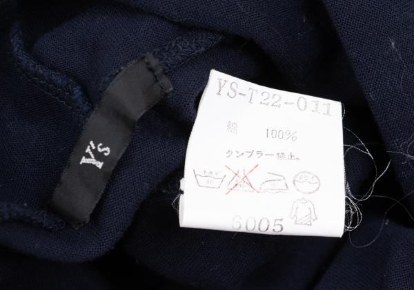 Y's Cotton Turtleneck Long Sleeve Tee Blue Size M