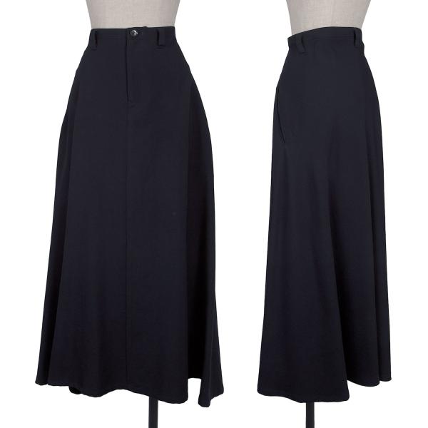 Y's Wool Gabardine Flare Skirt Blue Size 3