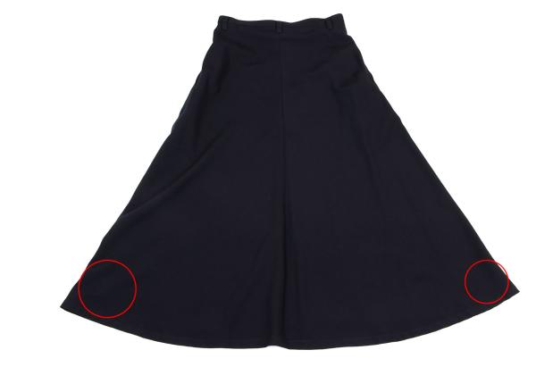 Y's Wool Gabardine Flare Skirt Blue Size 3