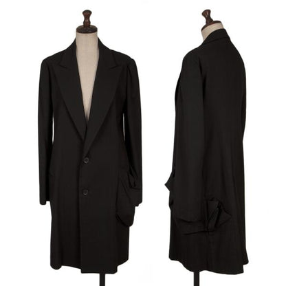 Yohji Yamamoto FEMME Cotton Rayon Peaked Jacket Black Size 2