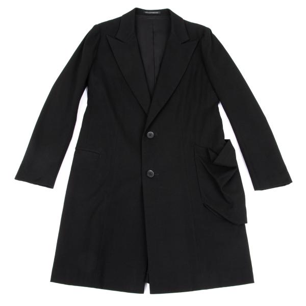 Yohji Yamamoto FEMME Cotton Rayon Peaked Jacket Black Size 2