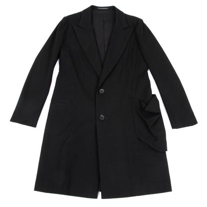 Yohji Yamamoto FEMME Cotton Rayon Peaked Jacket Black Size 2