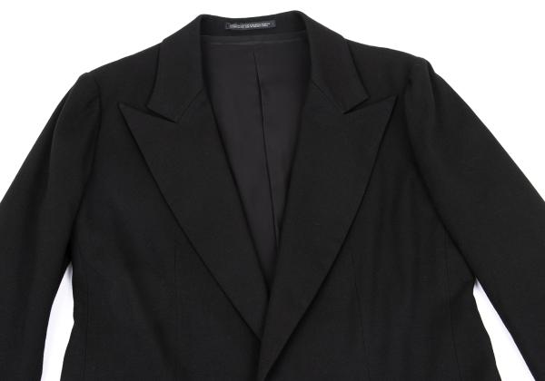 Yohji Yamamoto FEMME Cotton Rayon Peaked Jacket Black Size 2