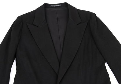Yohji Yamamoto FEMME Cotton Rayon Peaked Jacket Black Size 2