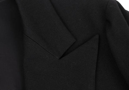 Yohji Yamamoto FEMME Cotton Rayon Peaked Jacket Black Size 2
