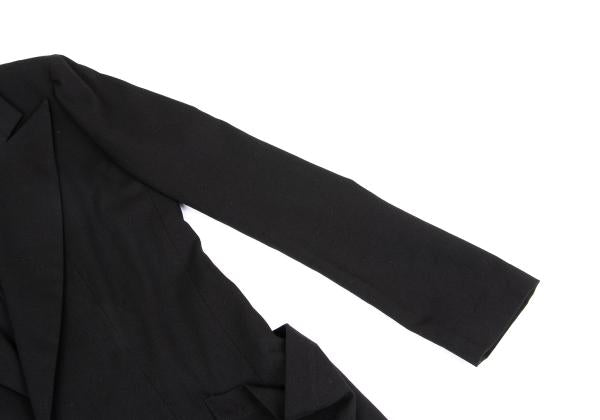 Yohji Yamamoto FEMME Cotton Rayon Peaked Jacket Black Size 2
