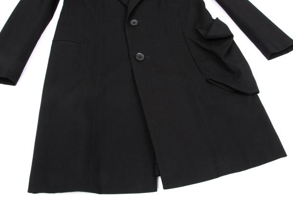 Yohji Yamamoto FEMME Cotton Rayon Peaked Jacket Black Size 2