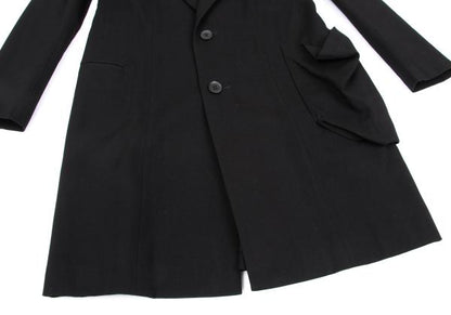 Yohji Yamamoto FEMME Cotton Rayon Peaked Jacket Black Size 2