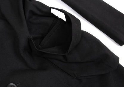 Yohji Yamamoto FEMME Cotton Rayon Peaked Jacket Black Size 2