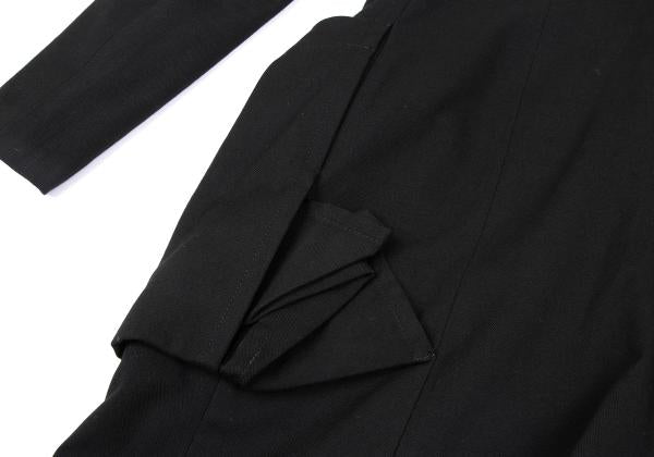 Yohji Yamamoto FEMME Cotton Rayon Peaked Jacket Black Size 2