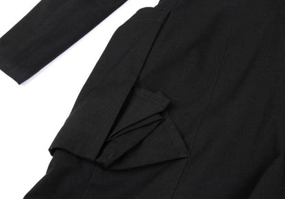 Yohji Yamamoto FEMME Cotton Rayon Peaked Jacket Black Size 2