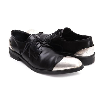 LIMI feu Metal Toe Leather Sneakers Black Size 24.5CM