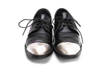 LIMI feu Metal Toe Leather Sneakers Black Size 24.5CM