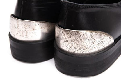 LIMI feu Metal Toe Leather Sneakers Black Size 24.5CM