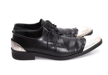 LIMI feu Metal Toe Leather Sneakers Black Size 24.5CM
