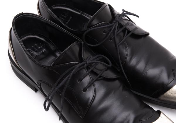 LIMI feu Metal Toe Leather Sneakers Black Size 24.5CM
