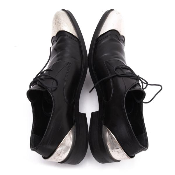 LIMI feu Metal Toe Leather Sneakers Black Size 24.5CM