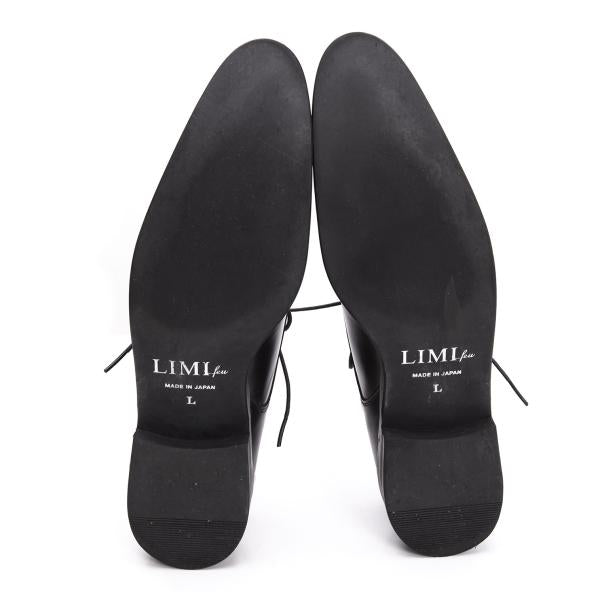 LIMI feu Metal Toe Leather Sneakers Black Size 24.5CM
