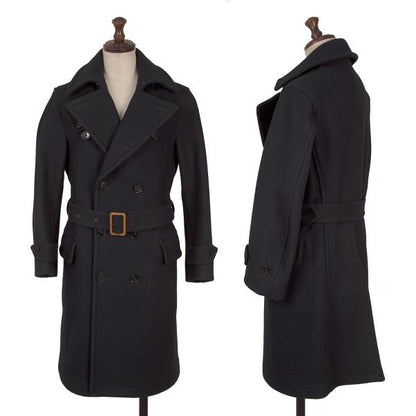 SCYE BASICS Wool Trench Coat Navy Size 38