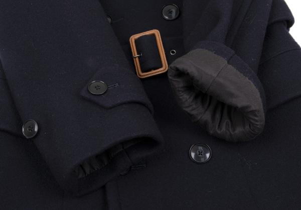SCYE BASICS Wool Trench Coat Navy Size 38