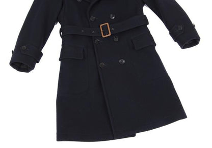 SCYE BASICS Wool Trench Coat Navy Size 38