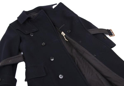 SCYE BASICS Wool Trench Coat Navy Size 38