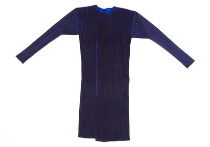 PLEATS PLEASE Mesh Bi-Color Layered Coat Blue Size 4