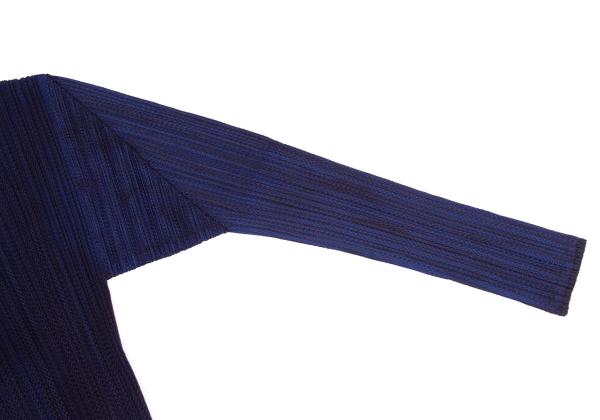 PLEATS PLEASE Mesh Bi-Color Layered Coat Blue Size 4