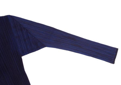 PLEATS PLEASE Mesh Bi-Color Layered Coat Blue Size 4