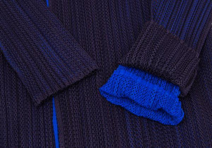 PLEATS PLEASE Mesh Bi-Color Layered Coat Blue Size 4