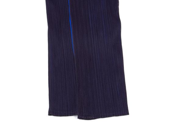 PLEATS PLEASE Mesh Bi-Color Layered Coat Blue Size 4