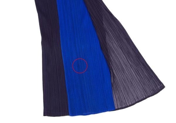 PLEATS PLEASE Mesh Bi-Color Layered Coat Blue Size 4