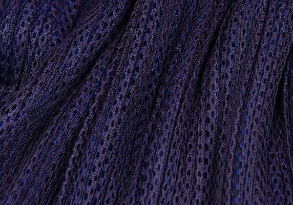 PLEATS PLEASE Mesh Bi-Color Layered Coat Blue Size 4