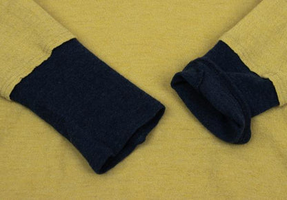 Y's Wool Cuff Color Block Knit Sweater Mustard Size 2