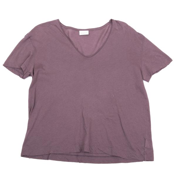 DRIES VAN NOTEN Cotton V-Neck T-Shirt Red Size XS