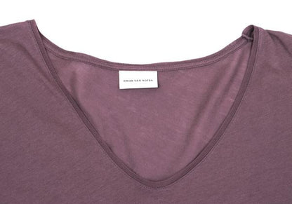 DRIES VAN NOTEN Cotton V-Neck T-Shirt Red Size XS