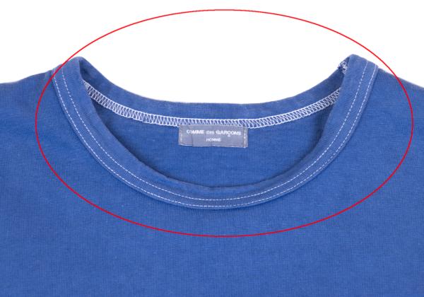 COMME des GARCONS HOMME White Stitch Long Shirt Blue Size L