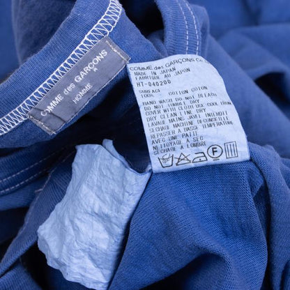 COMME des GARCONS HOMME White Stitch Long Shirt Blue Size L