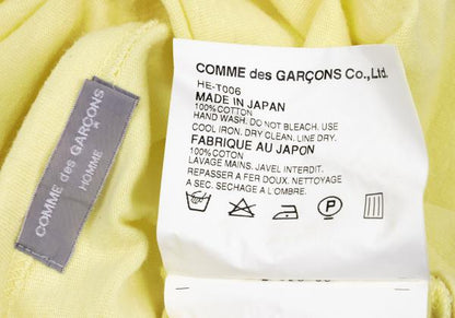 COMME des GARCONS HOMME Cotton T-Shirt Light Yellow Size M