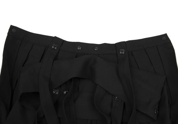 Yohji Yamamoto FEMME Wool Serge Pleated Skirt Black Size 1