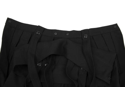 Yohji Yamamoto FEMME Wool Serge Pleated Skirt Black Size 1