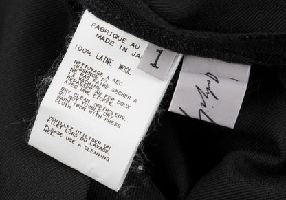 Yohji Yamamoto FEMME Wool Serge Pleated Skirt Black Size 1
