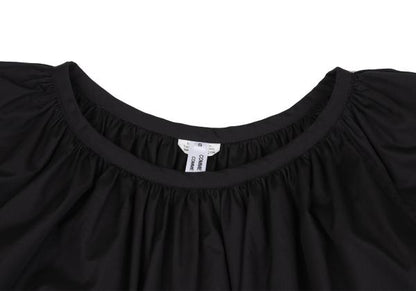 COMME des GARCONS Cotton Gather Design Blouse Black Size S