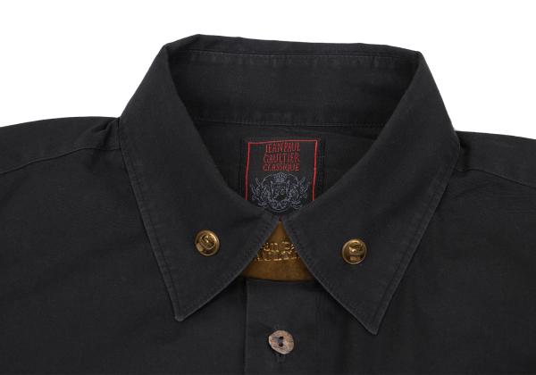 Jean Paul GAULTIER CLASSIQUE Logo Plate Shirt Black Size 48